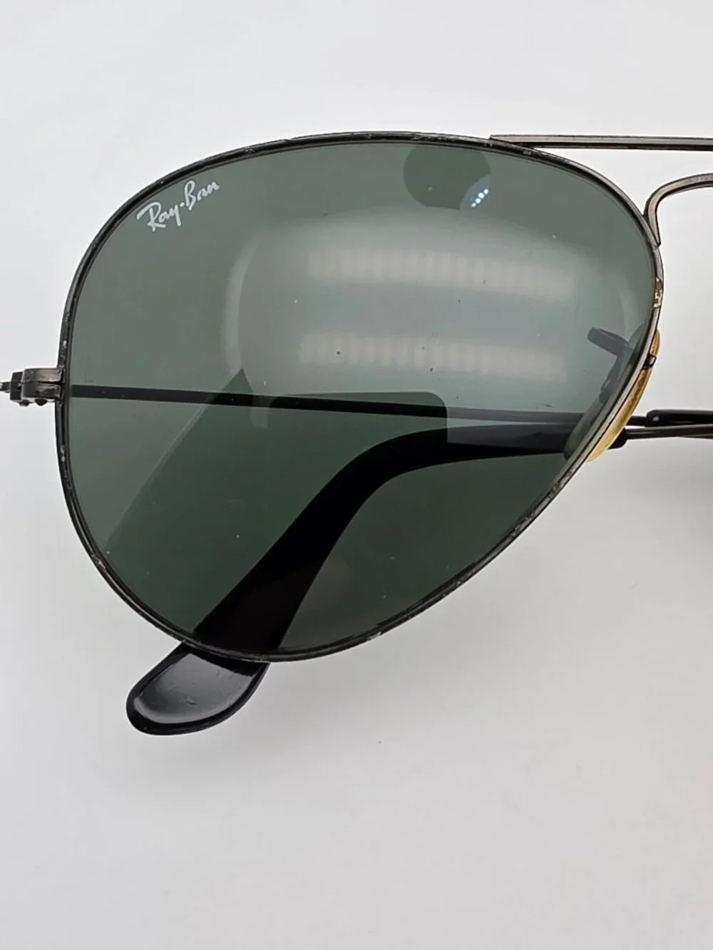 Ray-Ban B&L L2823 Black Chrome G-15 Green Glass Lens Aviator Sunglasses w/ Case